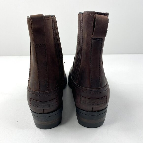 Sorel Boots Womens Size 7 Lolla Chelsea Ankle Booties Brown Leather Pull On - Picture 5 of 7